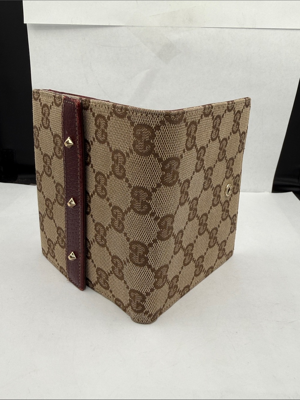 Gucci Beige Monogram Canvas Small Compact Wallet with Leather Trim Bi-Color - Picture 15 of 15